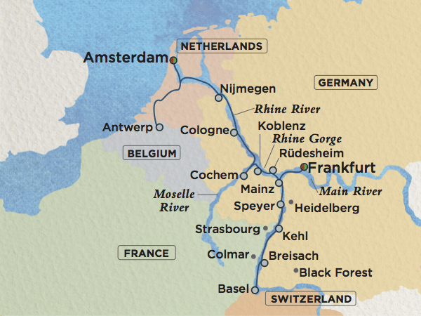 Rhine River Map   B